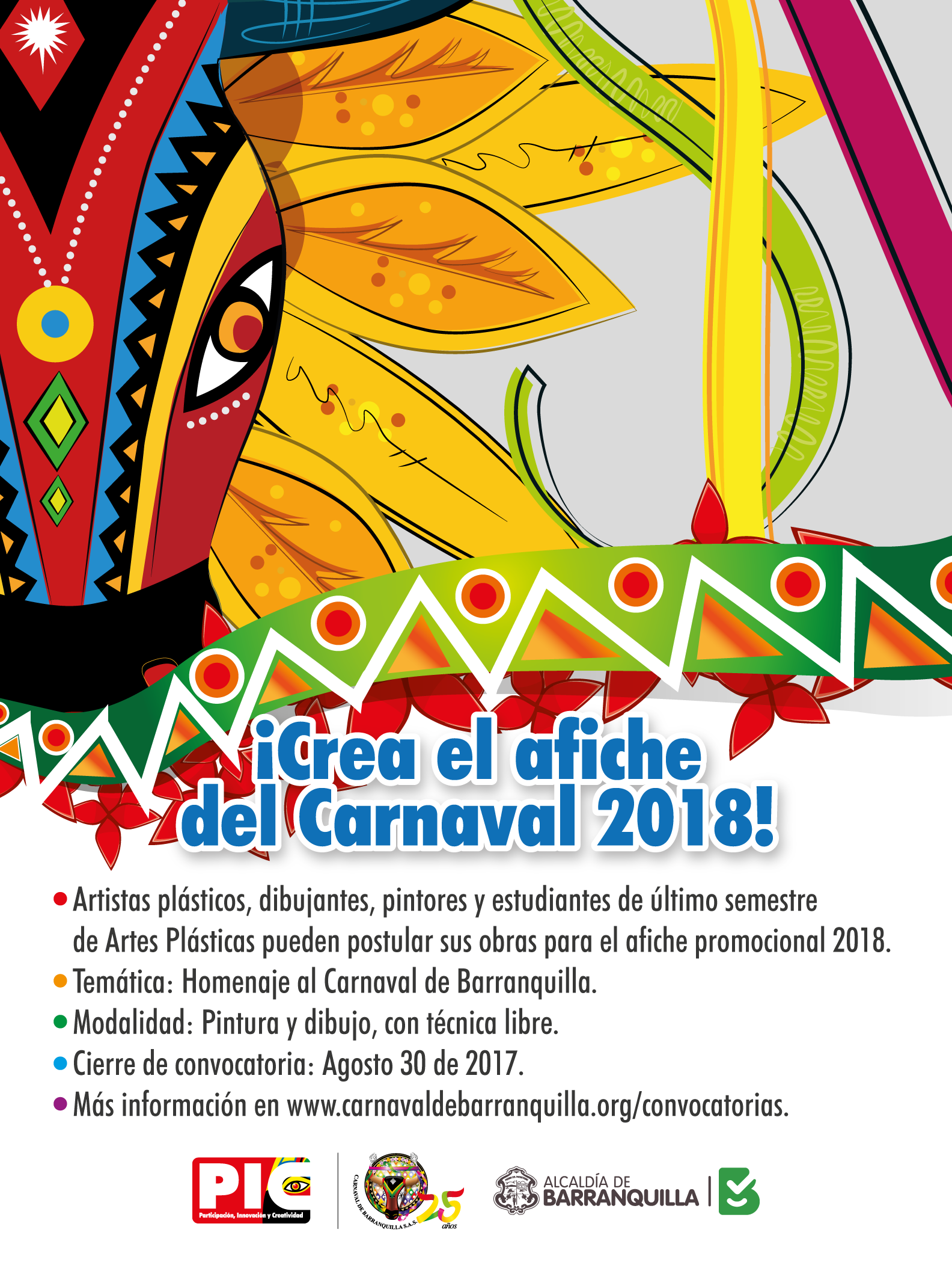 Abierta convocatoria para diseño de afiche y carrozas del Carnaval 2018
