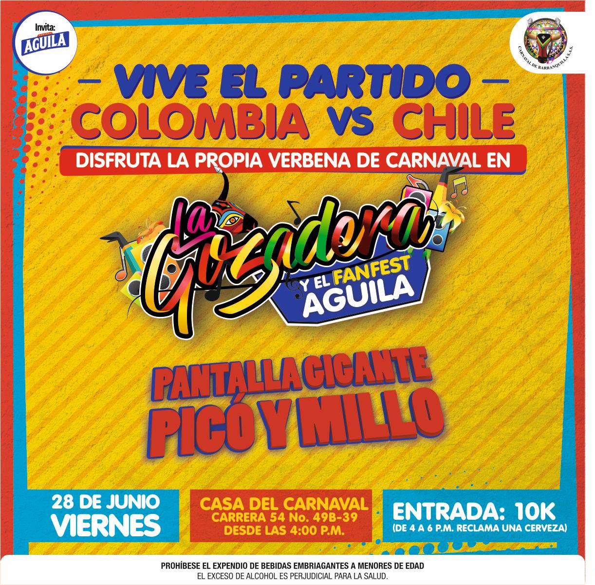 La Gozadera tricolor para el partido  Colombia vs. Chile