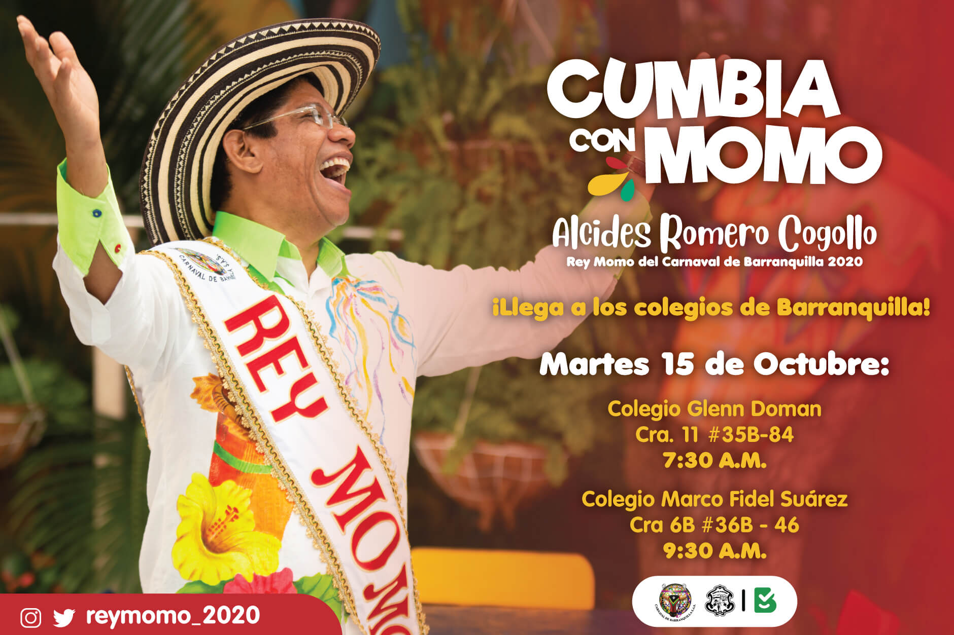 El Rey Alcides Romero Cogollo se toma los colegios con ‘Cumbia con Momo’