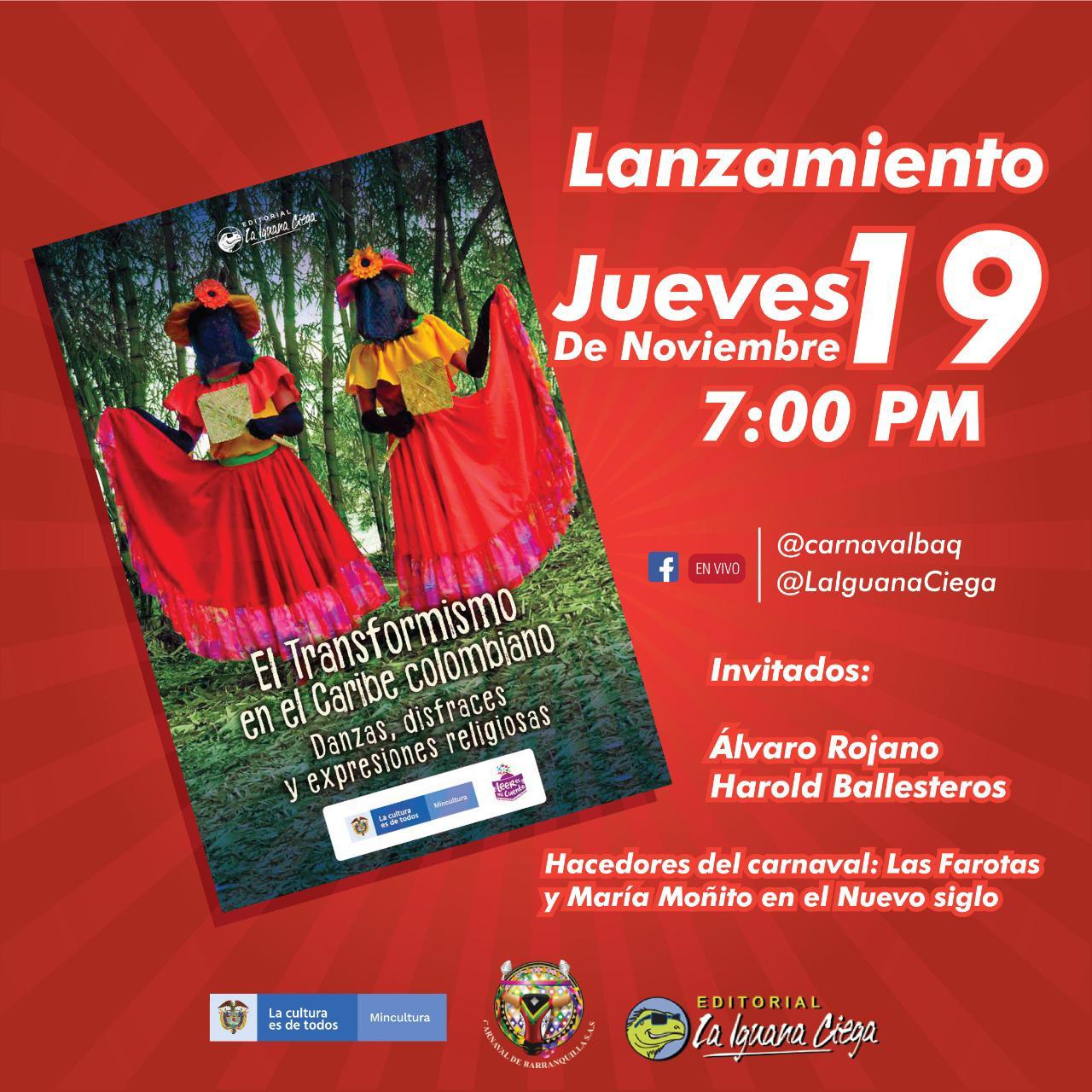 Lanzamiento de libro «El transformismo en el Carnaval», hoy a las 7:00 pm