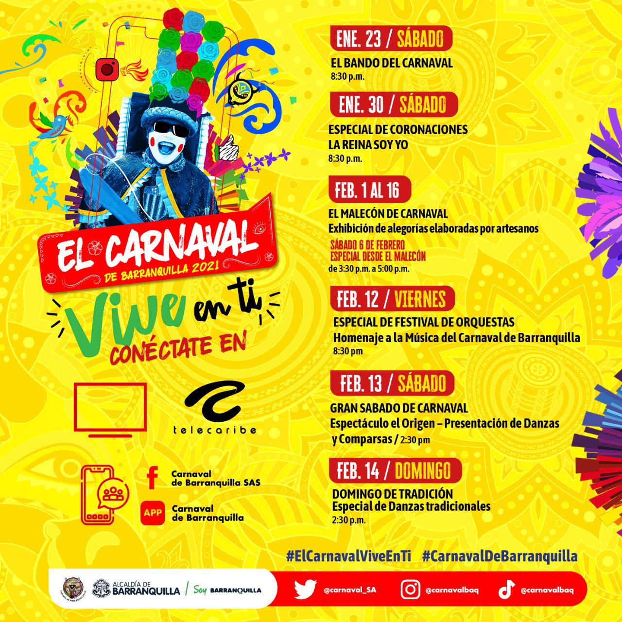 Agenda virtual del Carnaval de Barranquilla 2021