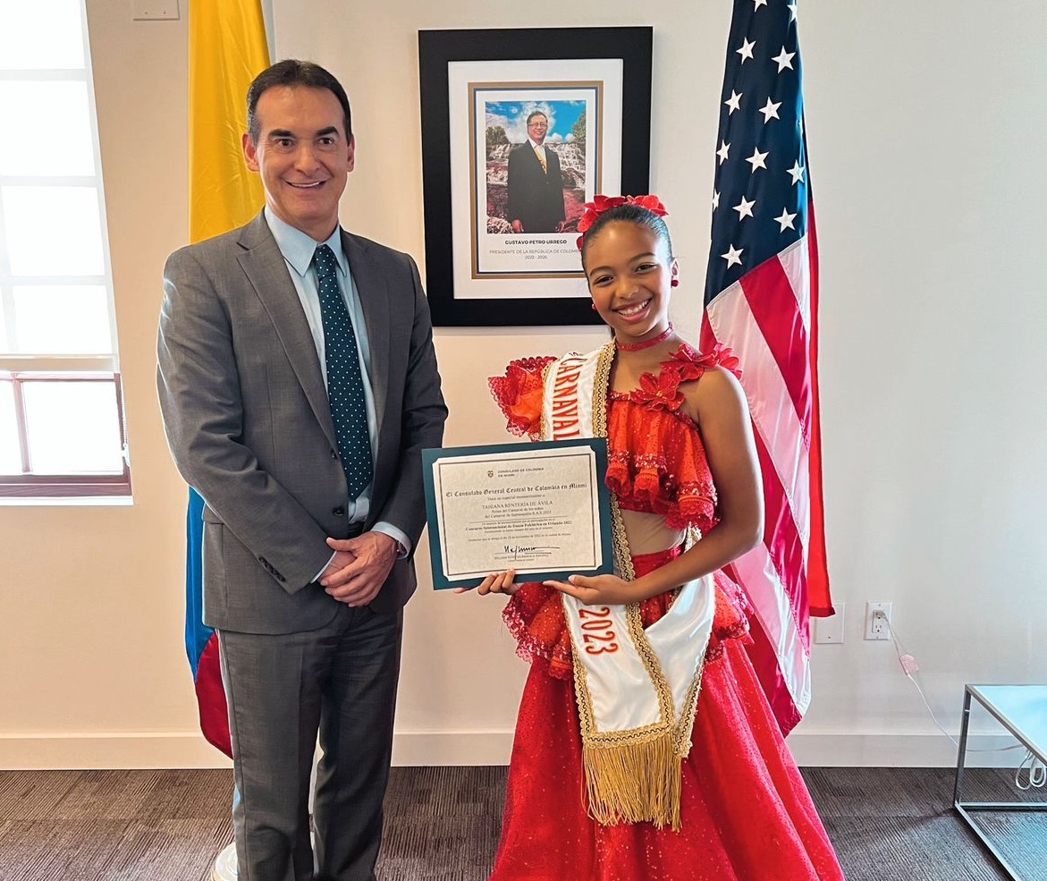 Con reconocimiento del Consulado de Colombia en Miami, Reina del Carnaval de los Niños cierra su gira por Estados Unidos